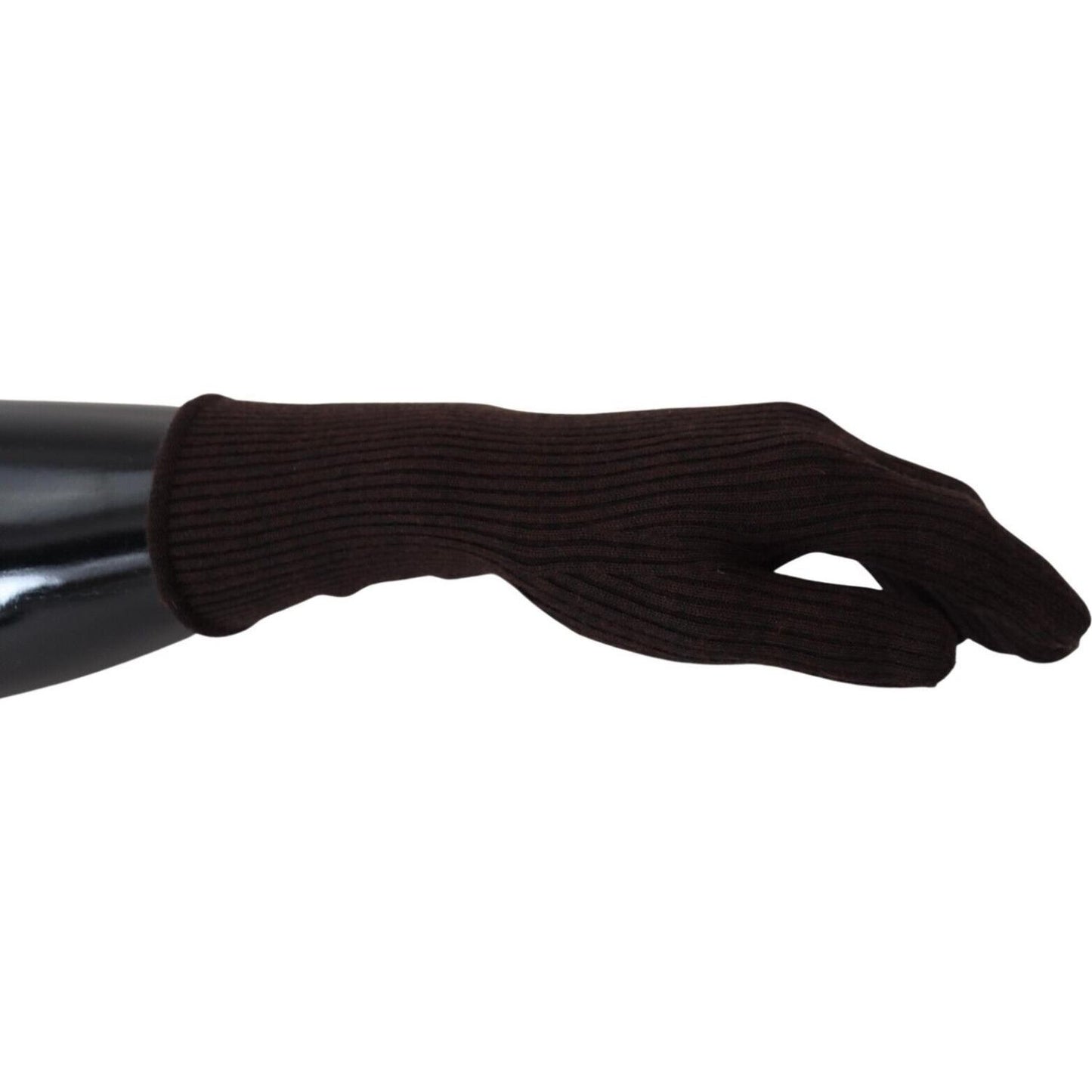 Dolce & Gabbana Elegant Silk Cashmere Brown Gloves Dolce & Gabbana Black