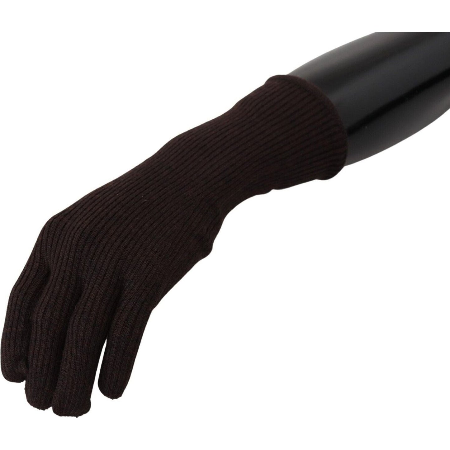 Dolce & Gabbana Elegant Silk Cashmere Brown Gloves Dolce & Gabbana Black