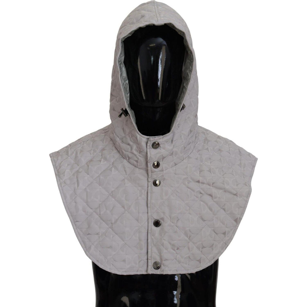 Dolce & Gabbana White Quilted Whole Head Wrap One Size Nylon Hat HAT9385