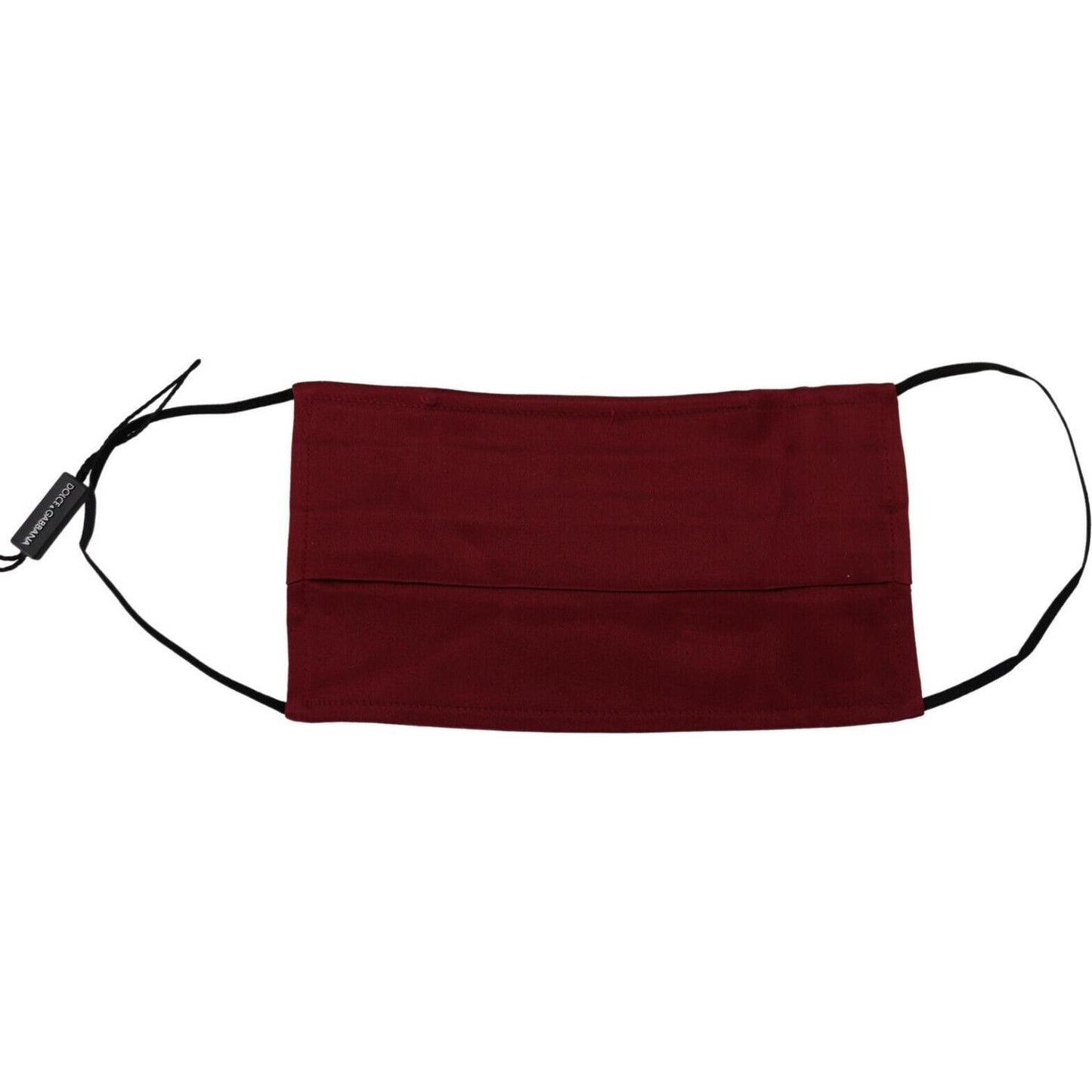 Dolce & Gabbana Maroon Silk Pleated Elastic Ear Strap One Size Face Mask SMY101005