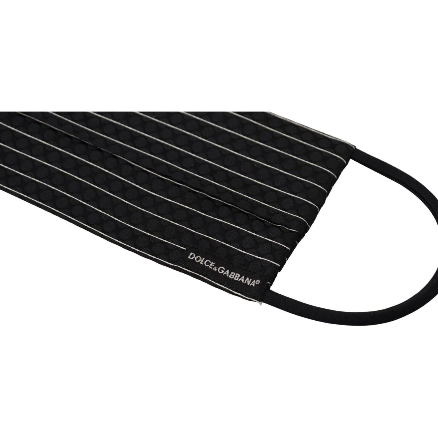 Dolce & Gabbana Black White Stripes Elastic Ear Strap One Size Face Mask SMY101003