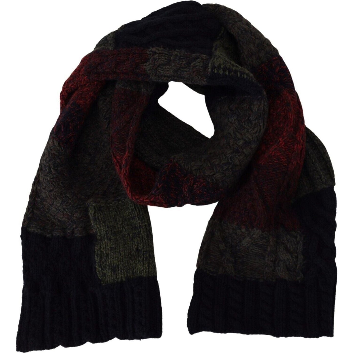 Dolce & Gabbana Multicolor Knitted Men Neck Wrap Shawl Scarf MS6826