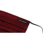 Dolce & Gabbana Maroon Silk Pleated Elastic Ear Strap One Size Face Mask DEC139