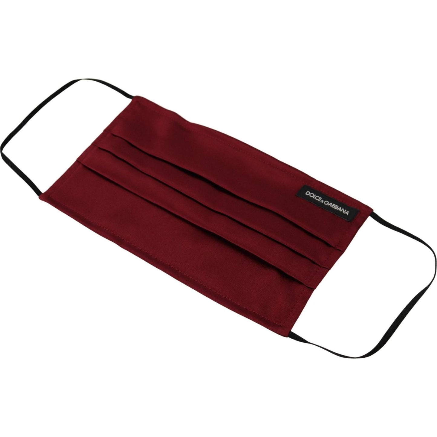 Dolce & Gabbana Maroon Silk Pleated Elastic Ear Strap One Size Face Mask DEC139