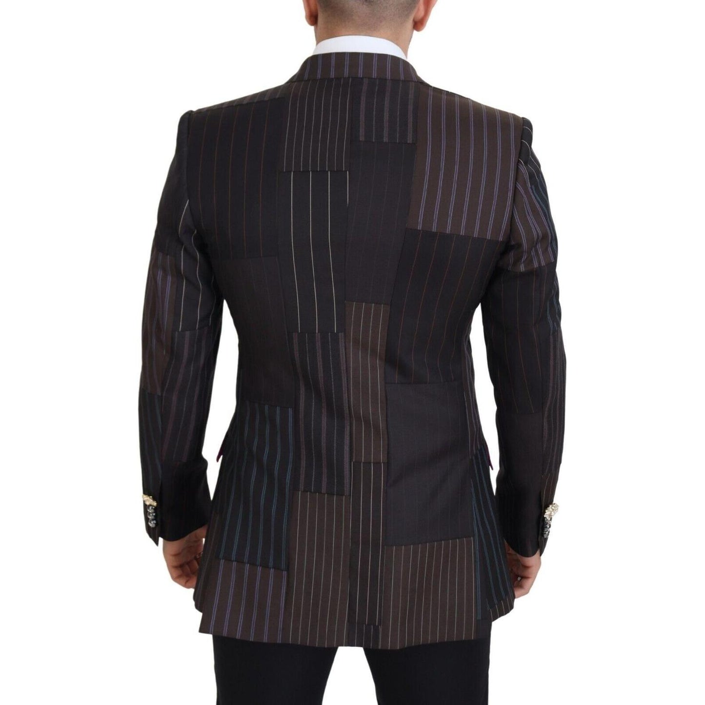 Dolce & Gabbana Multicolor Patchwork Stripes SICILIA Blazer JKT3439 - 50
