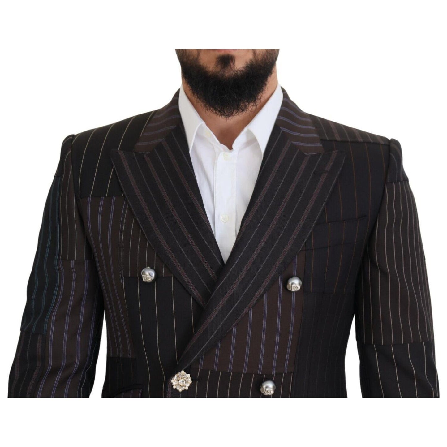 Dolce & Gabbana Multicolor Patchwork Stripes SICILIA Blazer JKT3439 - 50