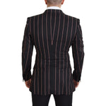 Dolce & Gabbana Black Stripes Viscose Double Breasted Blazer JKT3435 - 48