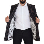 Dolce & Gabbana Black Stripes Viscose Double Breasted Blazer JKT3435 - 48