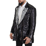 Dolce & Gabbana Black Sequined Cow Pattern Nylon Blazer JKT3432 - 48
