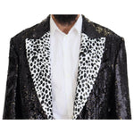 Dolce & Gabbana Black Sequined Cow Pattern Nylon Blazer JKT3432 - 48