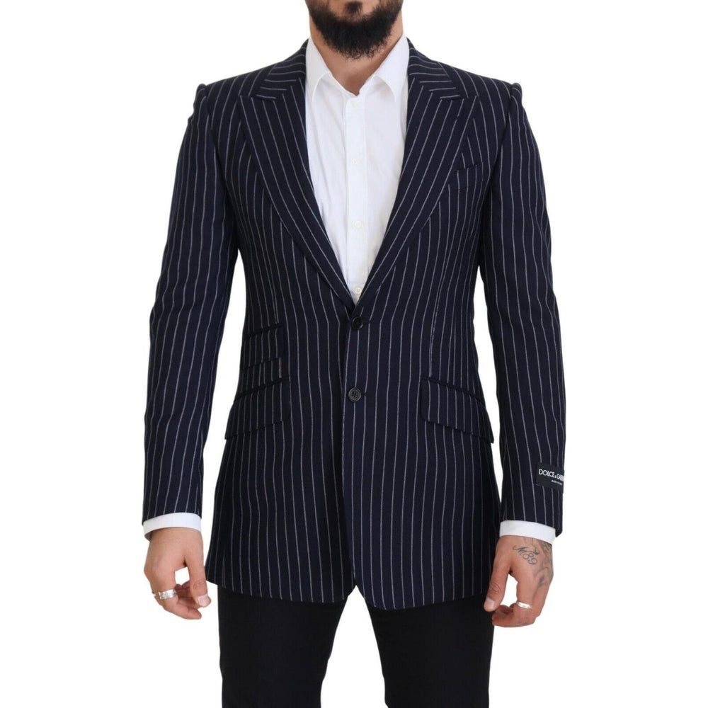 Dolce & Gabbana Dark Blue Stripe Wool Single Breasted Blazer JKT3455 - 48