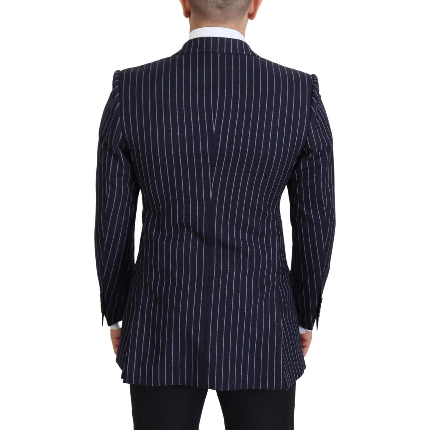 Dolce & Gabbana Dark Blue Stripe Wool Single Breasted Blazer JKT3455 - 48
