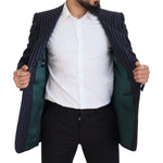 Dolce & Gabbana Dark Blue Stripe Wool Single Breasted Blazer JKT3455 - 48