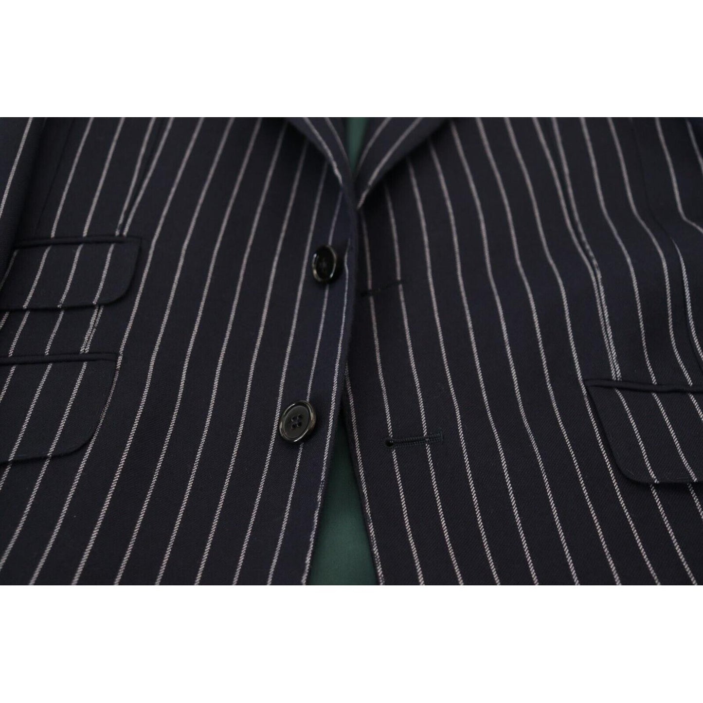 Dolce & Gabbana Dark Blue Stripe Wool Single Breasted Blazer JKT3455 - 48
