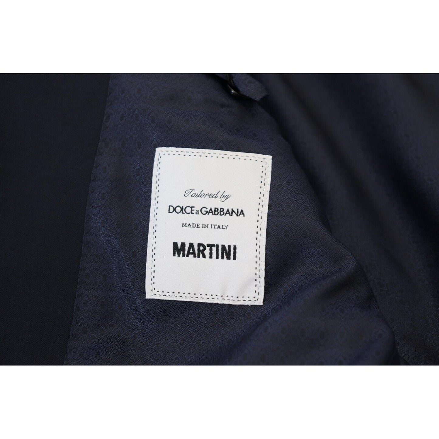 Dolce & Gabbana Elegant Dark Blue Slim Fit Wool Blazer Dolce & Gabbana Black