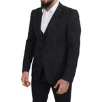 Dolce & Gabbana Black Floral Brocade 2 Piece MARTINI Suit JKT3460 - 50