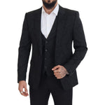 Dolce & Gabbana Black Floral Brocade 2 Piece MARTINI Suit JKT3460 - 50