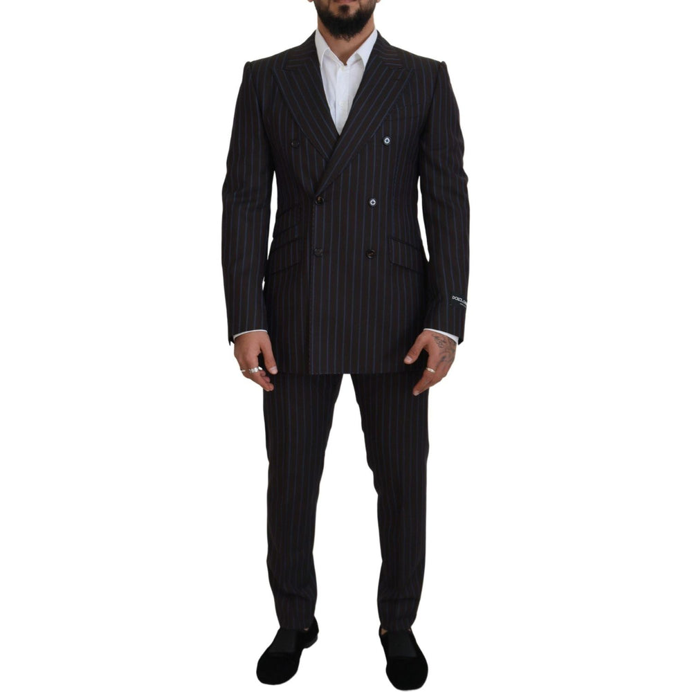 Dolce & Gabbana Black Striped Wool Formal 2 Piece Suit KOS2001 - 50