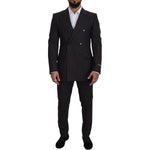 Dolce & Gabbana Black Striped Wool Formal 2 Piece Suit KOS2001 - 50