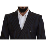 Dolce & Gabbana Black Striped Wool Formal 2 Piece Suit KOS2001 - 50