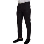 Dolce & Gabbana Black Striped Wool Formal 2 Piece Suit KOS2001 - 50
