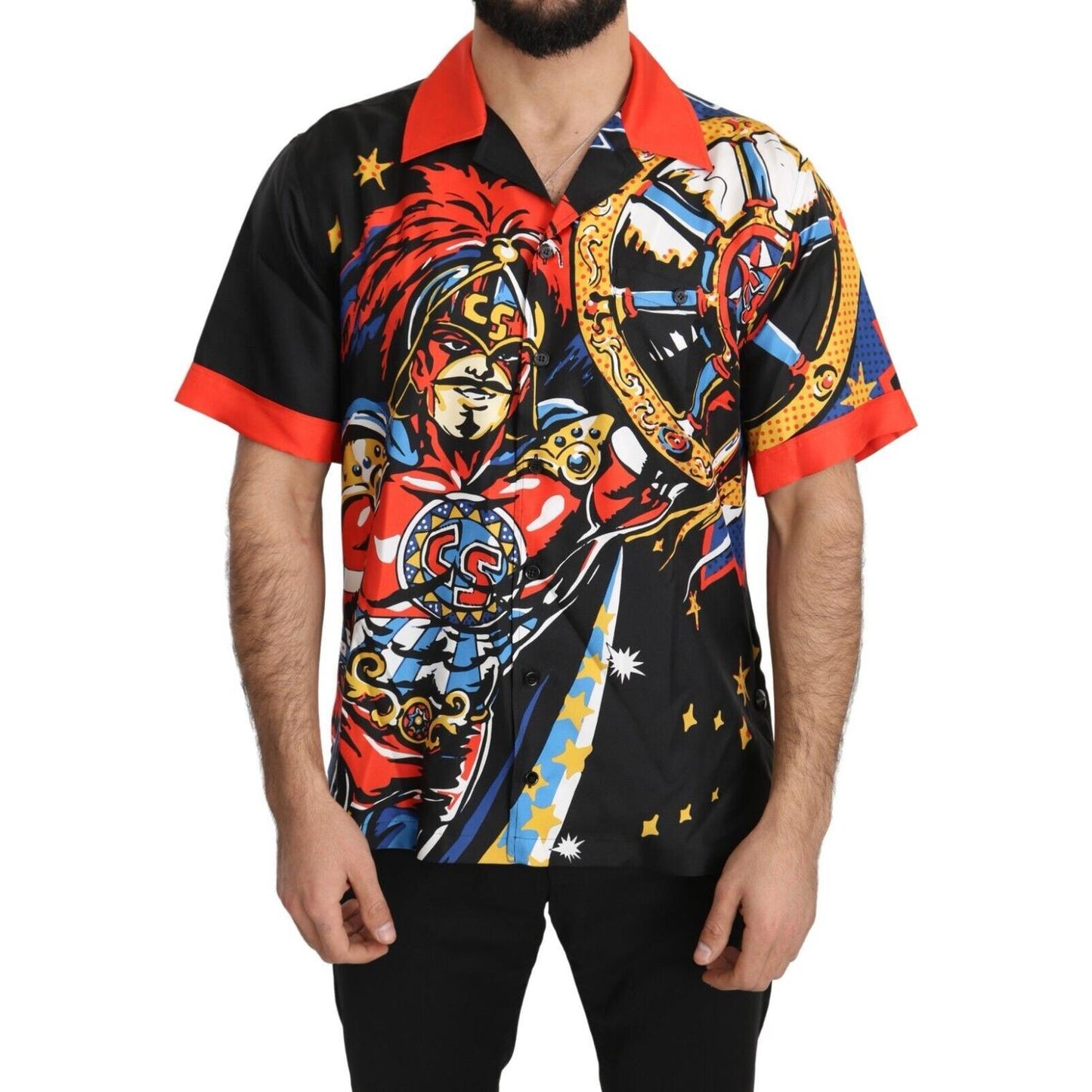 Dolce & Gabbana Multicolor Printed Short Sleeves Casual Shirt TSH5202 - 38