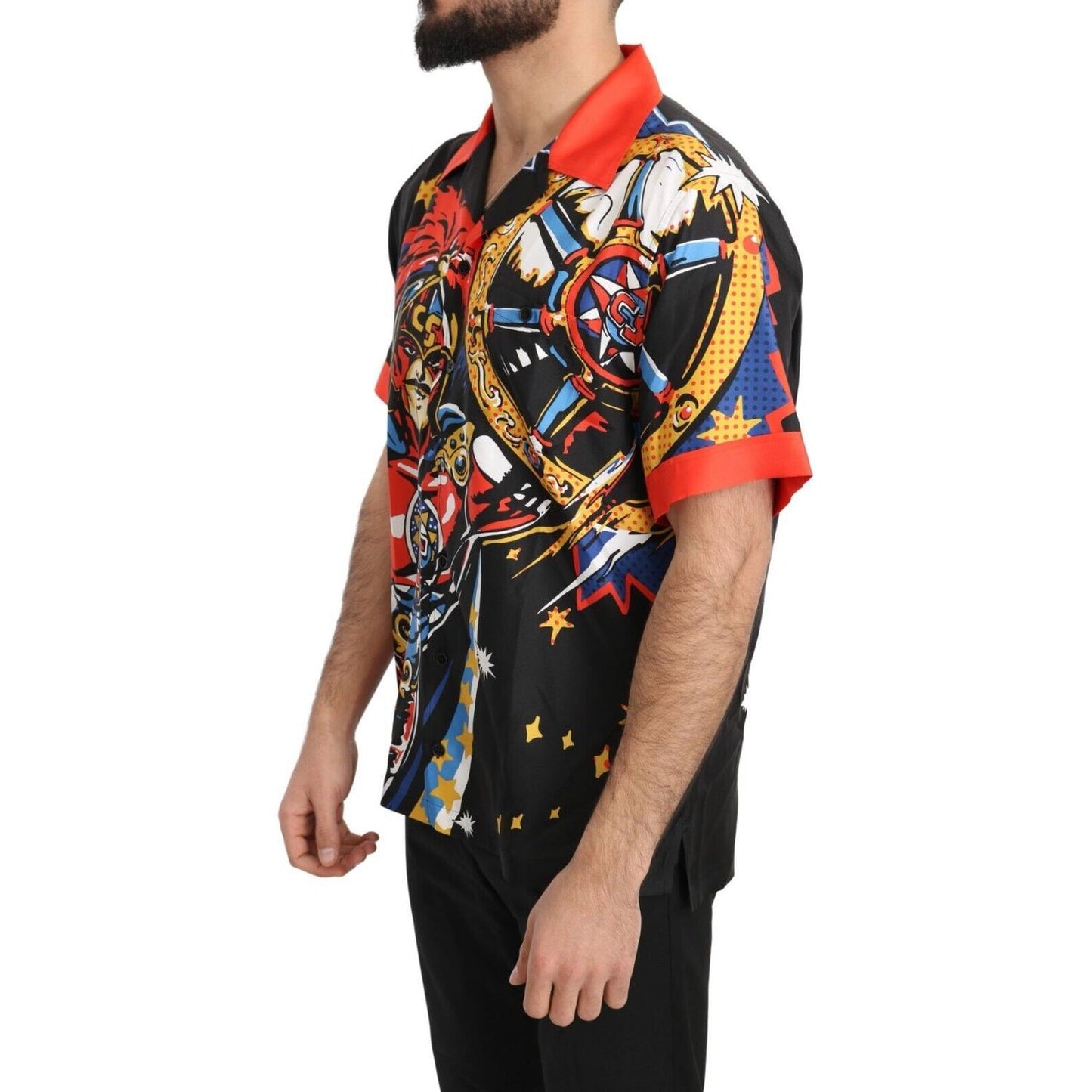Dolce & Gabbana Multicolor Printed Short Sleeves Casual Shirt TSH5202 - 38