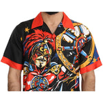 Dolce & Gabbana Multicolor Printed Short Sleeves Casual Shirt TSH5202 - 38