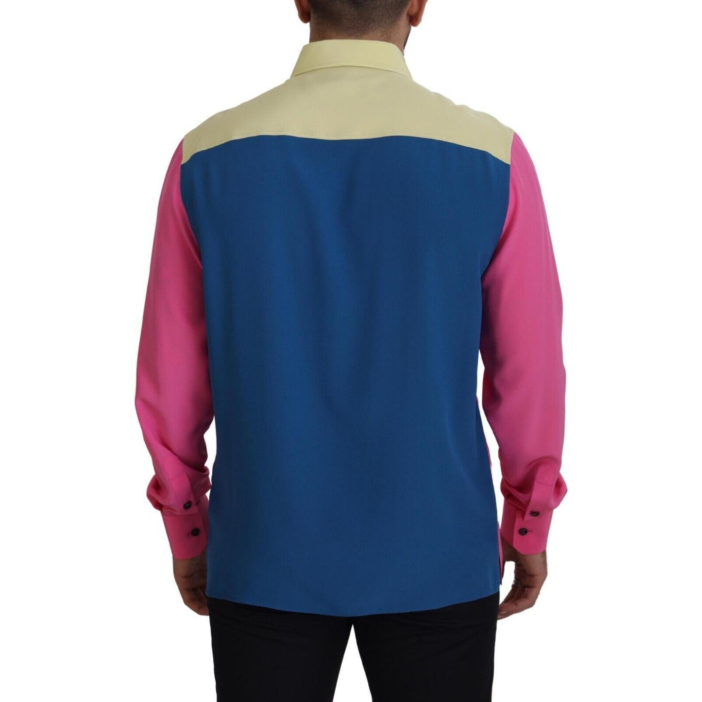 Dolce & Gabbana Multicolor Patchwork Silk Button Down Shirt TSH83318 - 41