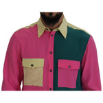 Dolce & Gabbana Multicolor Patchwork Silk Button Down Shirt TSH83318 - 41