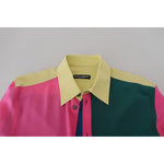 Dolce & Gabbana Multicolor Patchwork Silk Button Down Shirt TSH83318 - 41