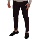 Dolce & Gabbana Brown Striped Men Trousers Cotton Pants PAN74383 - 48