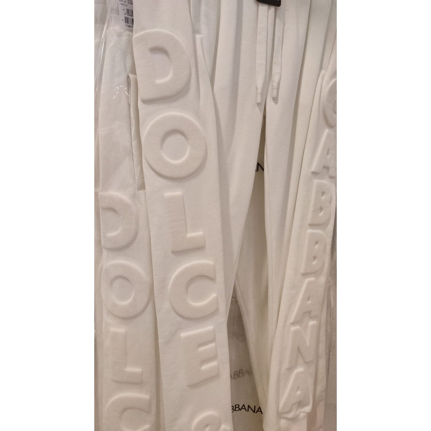 Dolce & Gabbana White Sport Logo Cotton Sweatpants Trousers Pants