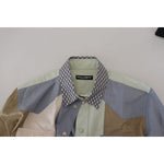 Dolce & Gabbana Multicolor Cotton Patchwork Slim Shirt TSH83564- 37