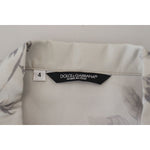 Dolce & Gabbana White Bird Print Silk Satin Casual Shirt TSH83568- IT4