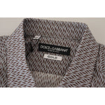 Dolce & Gabbana Gray Brown GOLD Slim Fit Dress Formal Shirt TSH83570-38