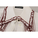 Dolce & Gabbana White Lace Long Sleeves Ruffle Collar Top TSH82991 - 38