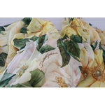 Dolce & Gabbana Yellow Floral Print Pleated Maxi Silk Dress DR28786 - 40