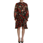 Dolce & Gabbana Multicolor Geranium A-line Knee Length Dress DR28782 - 40