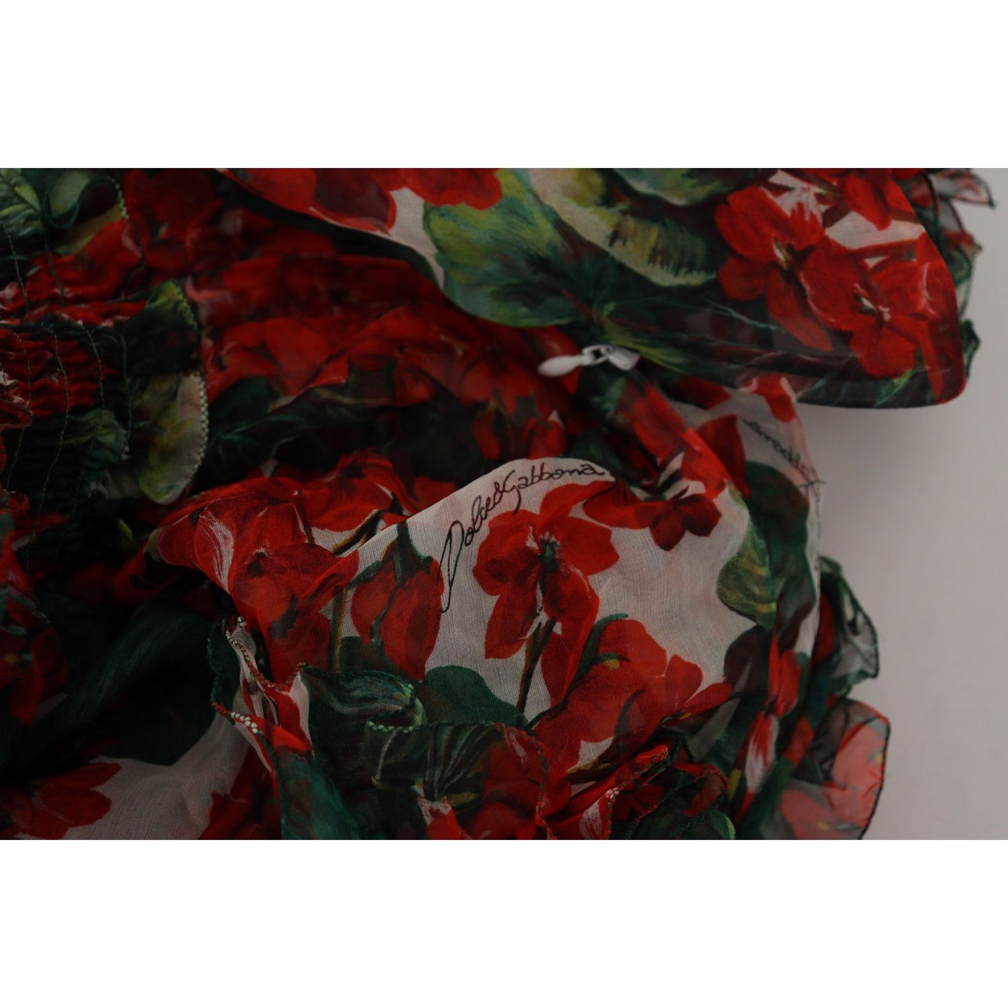 Dolce & Gabbana Multicolor Geranium A-line Knee Length Dress DR28782 - 40