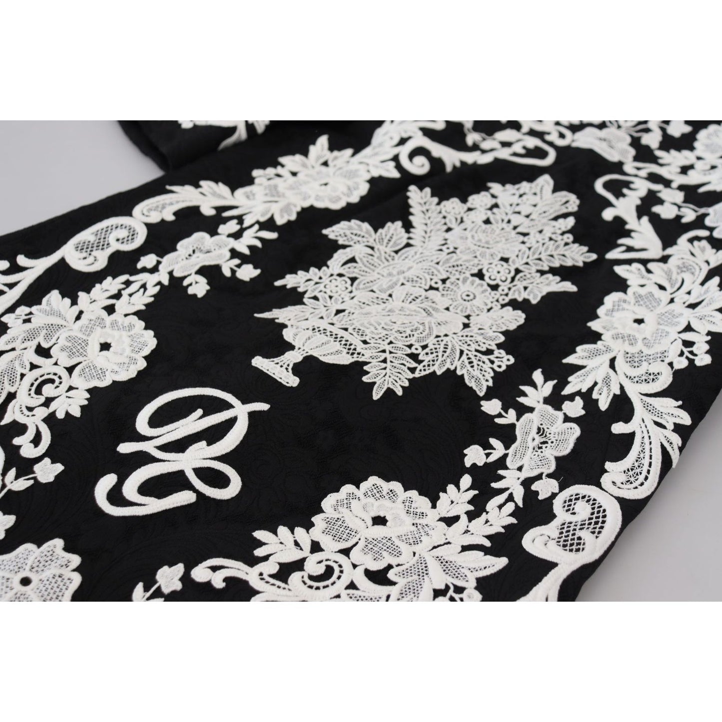 Dolce & Gabbana Black Lace Trim Half Sleeves A-line Dress PAN28794 - 42