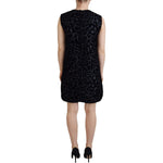 Dolce & Gabbana Black Leopard Shift Mini Polyester Dress DR28793 - 40