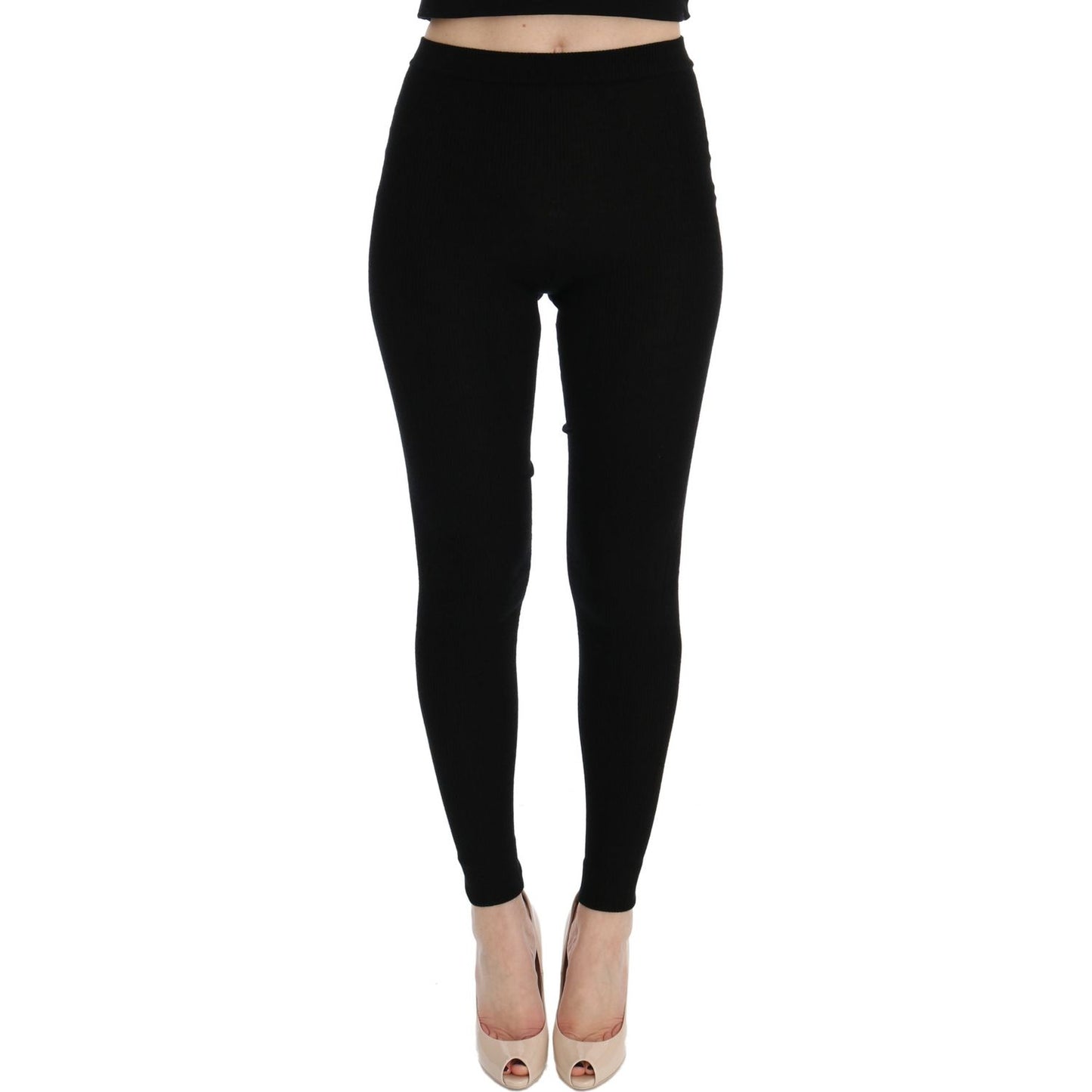 Dolce & Gabbana Black Slim Fit Women Cashmere Pants LOD10009 - 36
