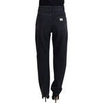 Dolce & Gabbana Black Cotton Tattered High Waist Denim Jeans PAN73081 - 40