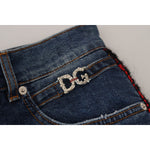 Dolce & Gabbana Blue Checkered Back Skinny Denim Jeans PAN74035 - 40