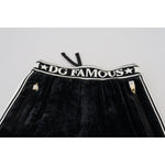 Dolce & Gabbana Black DG Logo Velvet Trouser Pants PAN74230 - 36