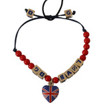 Dolce & Gabbana Red Blue Beaded DG LOVES LONDON Flag Branded Bracelet SMY100974