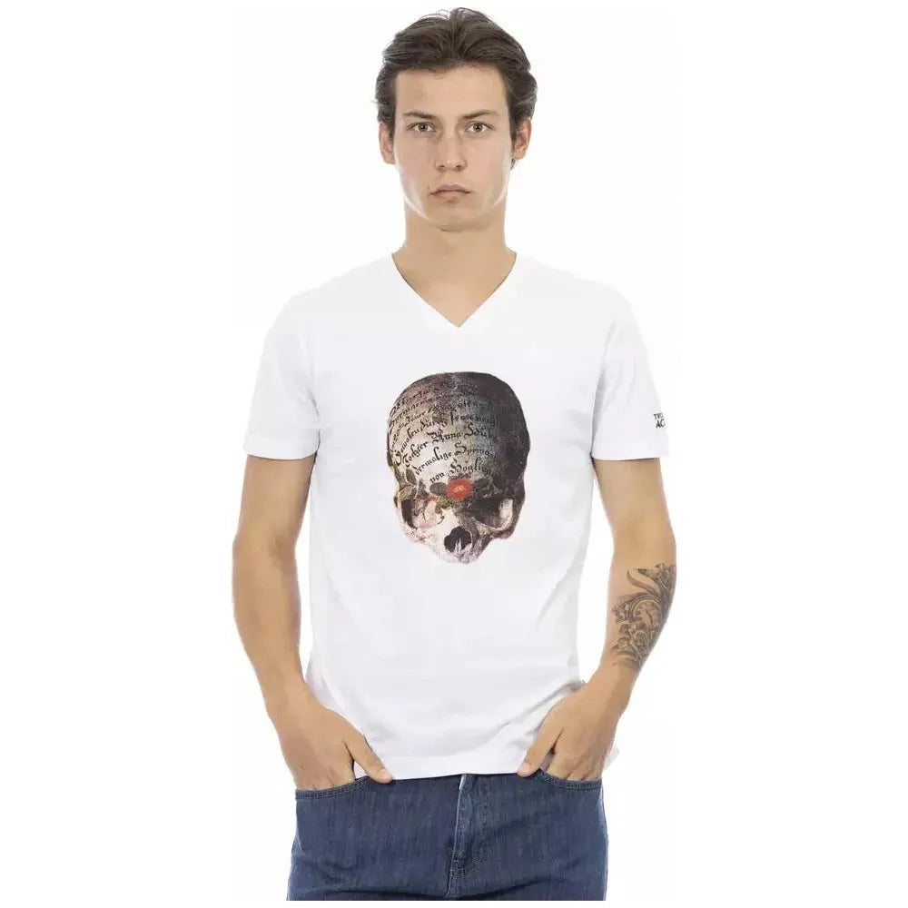 Trussardi Action White Cotton Men T-Shirt Trussardi Action Dark Slate Gray