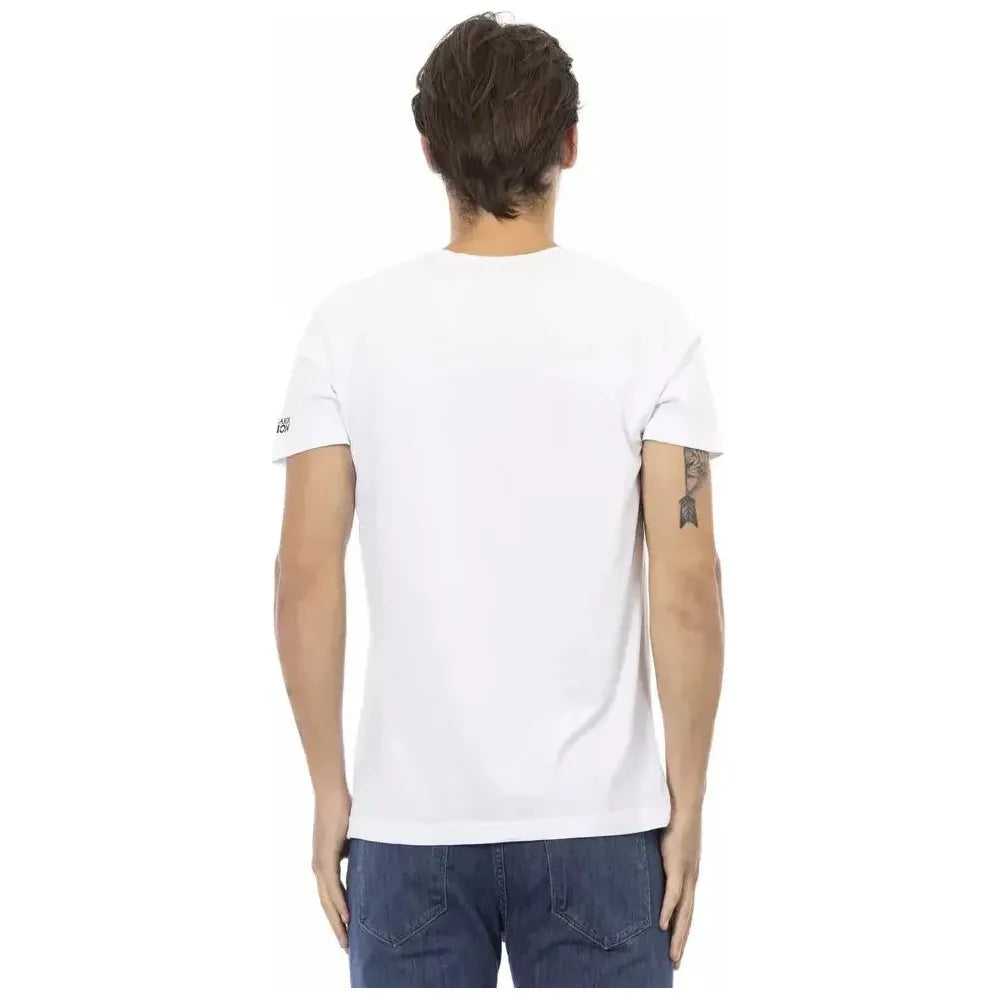 Trussardi Action White Cotton Men T-Shirt Trussardi Action Dark Slate Gray