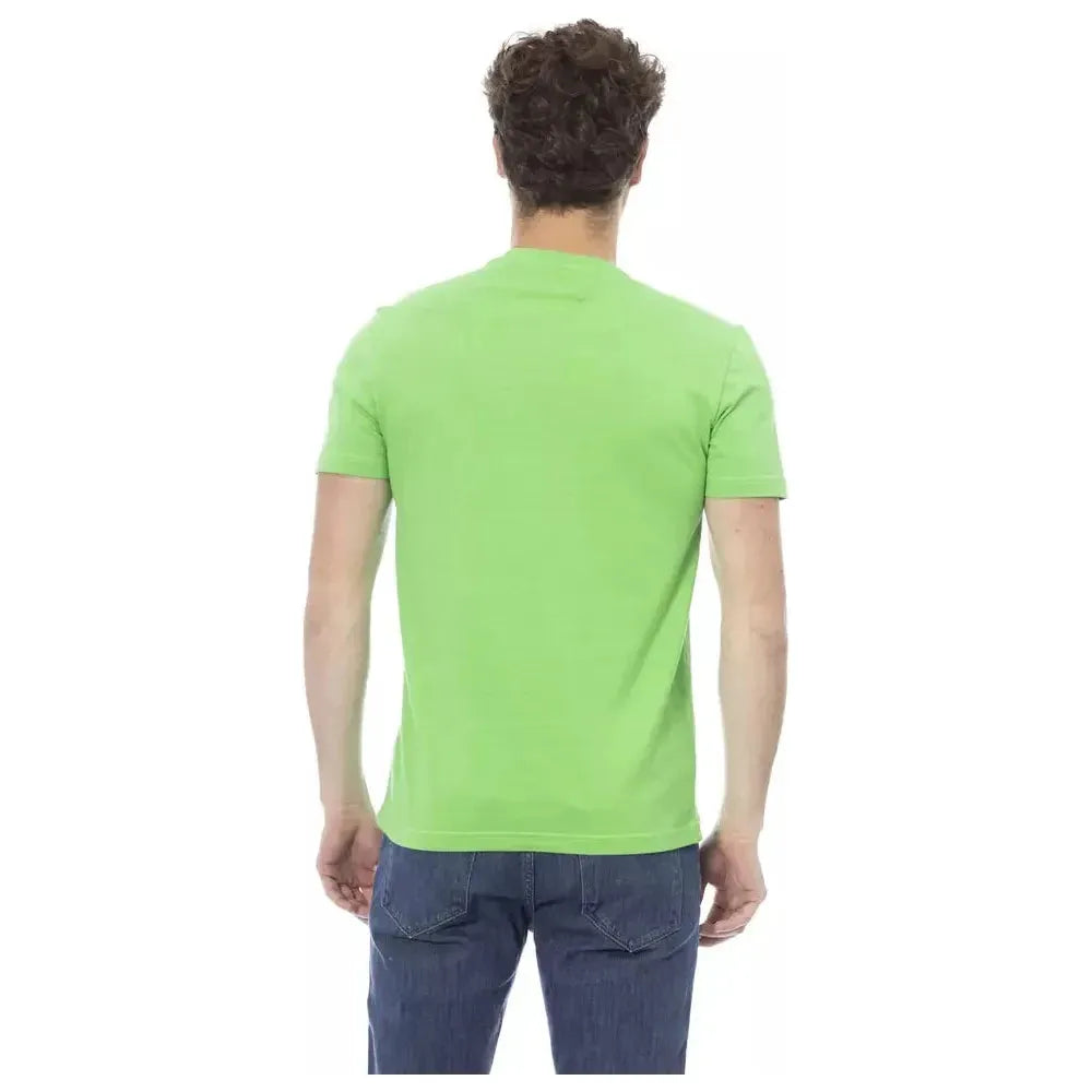Baldinini Trend Green Cotton Men T-Shirt Baldinini Trend Dark Sea Green